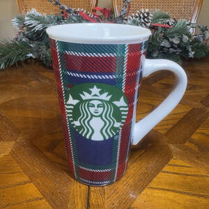 Starbucks Large 2017 Tartan Design 16 Oz Coffee Hot Cocoa Mug